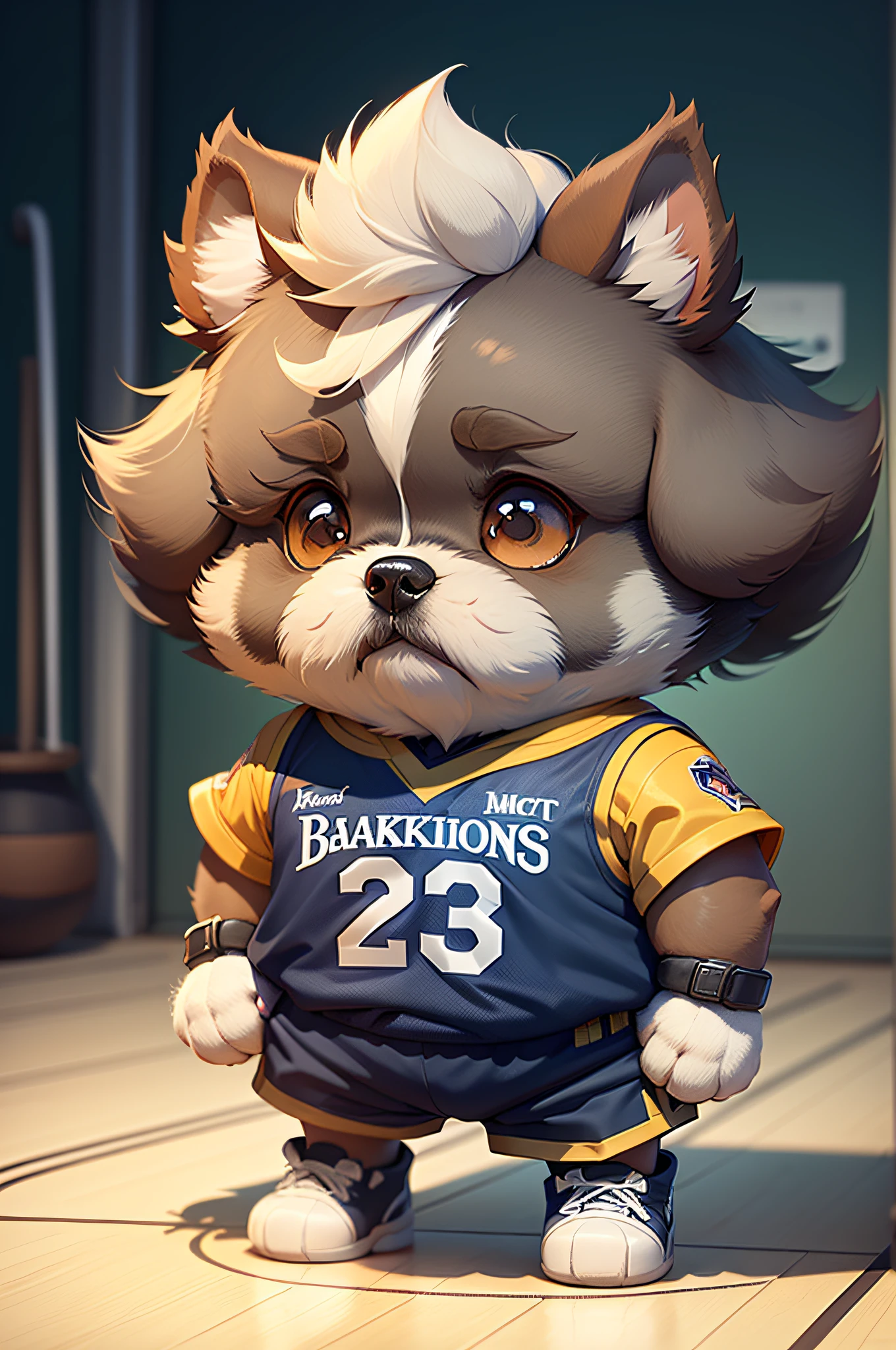C4tt4stic, Cartoon of basketball player uniform、Dog breed Shih Tzu(A little short hair)