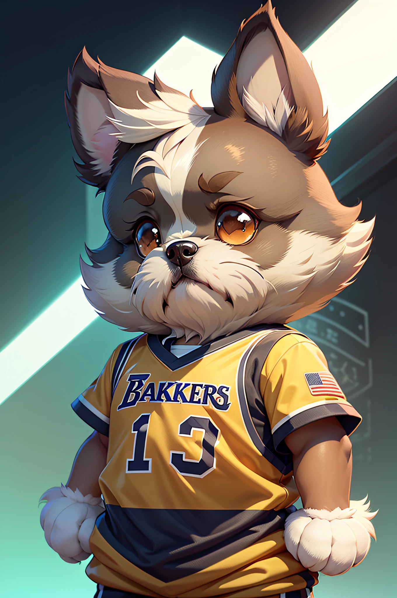 C4tt4stic, Cartoon of basketball player uniform、Dog breed Shih Tzu(A little short hair)