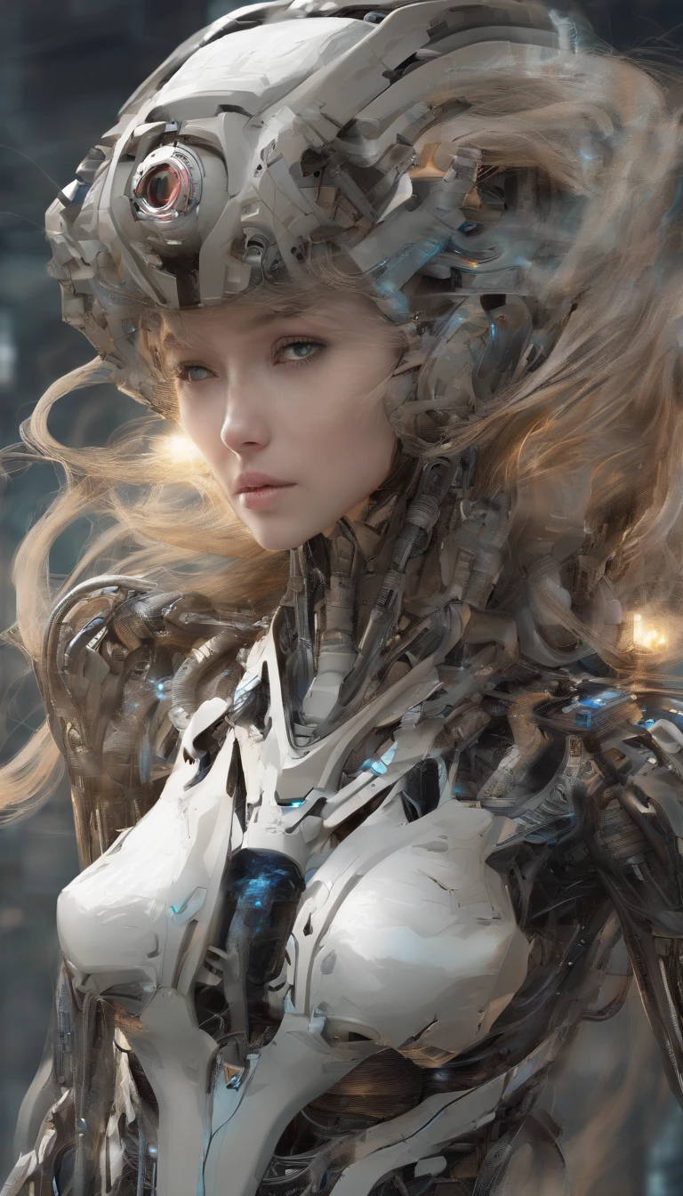 Ultra photo realsisim,Hyper-detailing,machine girl,Mechanical body,Mechanical joints,sci-fy,highly detailed surreal vfx,Full body like,Smudge,Faraway view,super-fine,ultra - detailed,high qulity,8K ,oc rendered,dynamic viewing angle