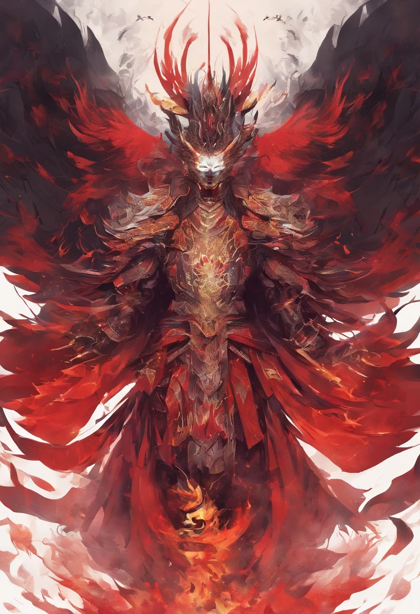 Dragon king , holding fire sword,hve huge Wings,a dark skinned man with a horned head and a sword stands in front of a red light, dark souls art style, beautiful male god of death, blood knight, lord of cinder, dark fantasy style art, in style of dark souls 3, in style of dark fantasy art, the king of death, the dark lord sauron, dark fantasy character design, upscaling, x4-upscaling,add red and yellow and orange mixed effects