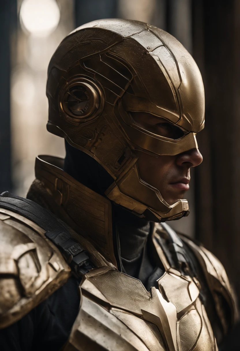 full body shot of captain america in white and gold armour style suit, no mask on, white cape, looking at center camera, perfect composition, beautiful detailed intricate insanely detailed octane render trending on artstation, 8 k artistic photography, photorealistic concept art, soft natural volumetric cinematic perfect light, chiaroscuro, award - winning photograph, masterpiece, oil on canvas, raphael, caravaggio, greg rutkowski, beeple, beksinski, giger, trending on artstation, sharp focus, studio photo, intricate details, highly detailed, night city background, by greg rutkowski