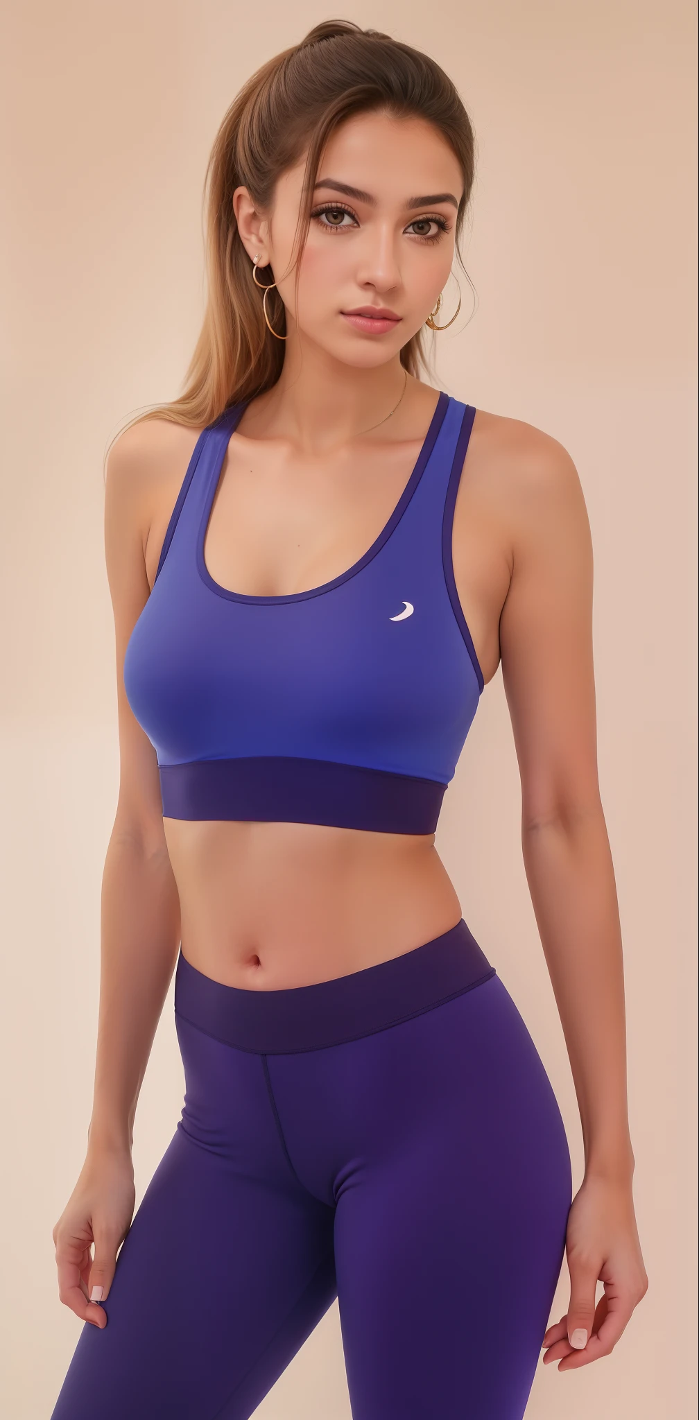 ((highest quality)), ((masterpiece)), (be familiar with:1.4), 3D, Image of beautiful woman wearing sports bra and shorts,nffsw(high dynamic range),ray tracing,NVIDIA RTX,super resolution,unreal 5,scattered below the surface,PBR texturing,Post-processing,anisotropic filtering,written boundary depth,maximum clarity and sharpness,multilayer texture,Albedo and specular maps,surface shading,Accurate simulation of light-matter interactions,perfect proportions,octane rendering,two-tone lighting,wide aperture,Low ISO、White balance、Rule of thirds、8,000 students、((14 years old))(((silk sports bra,silk shorts)))(((brown hair)))(((big breasts)))
