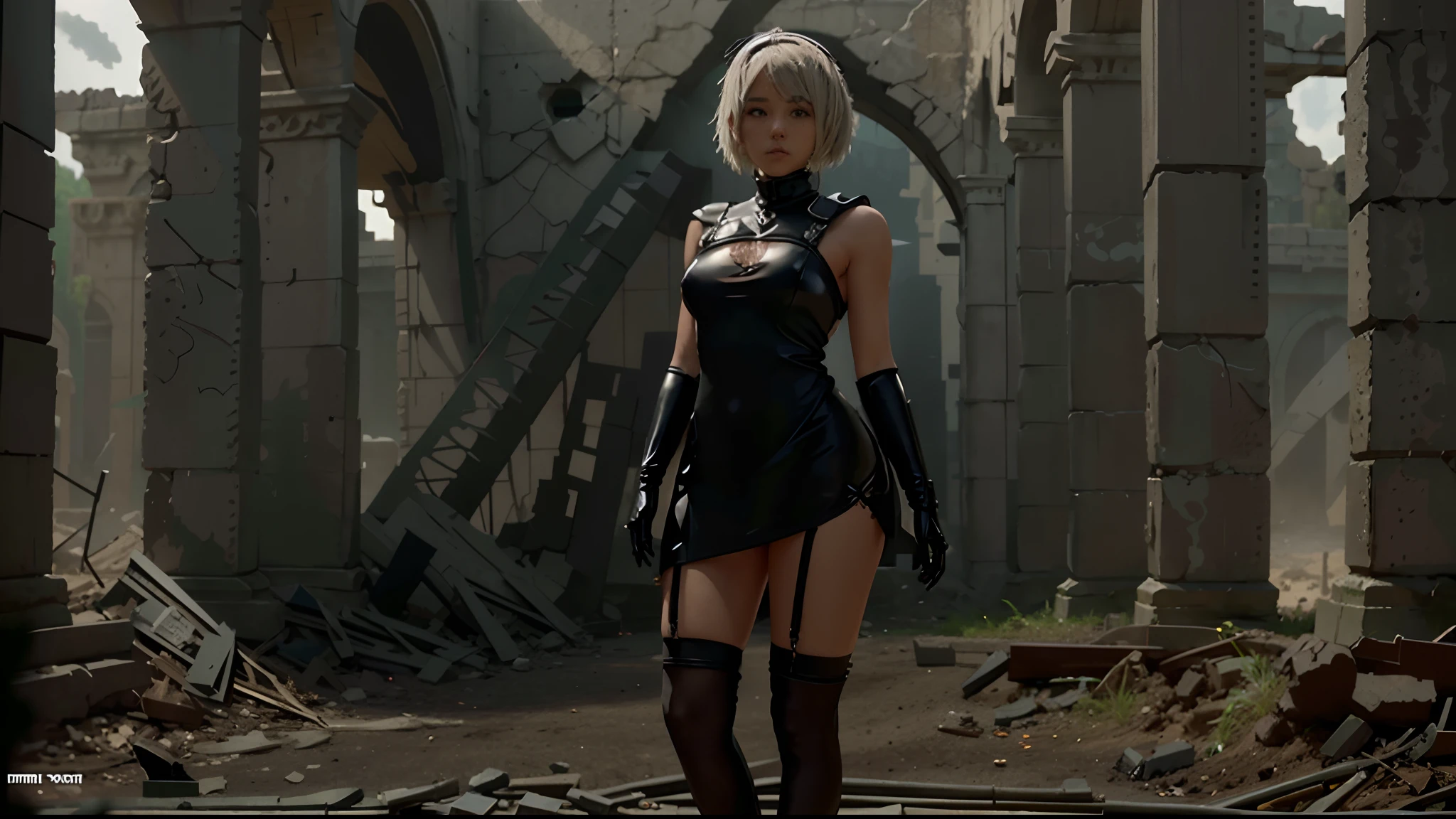 ???????????, looking at the camera, very short skirt