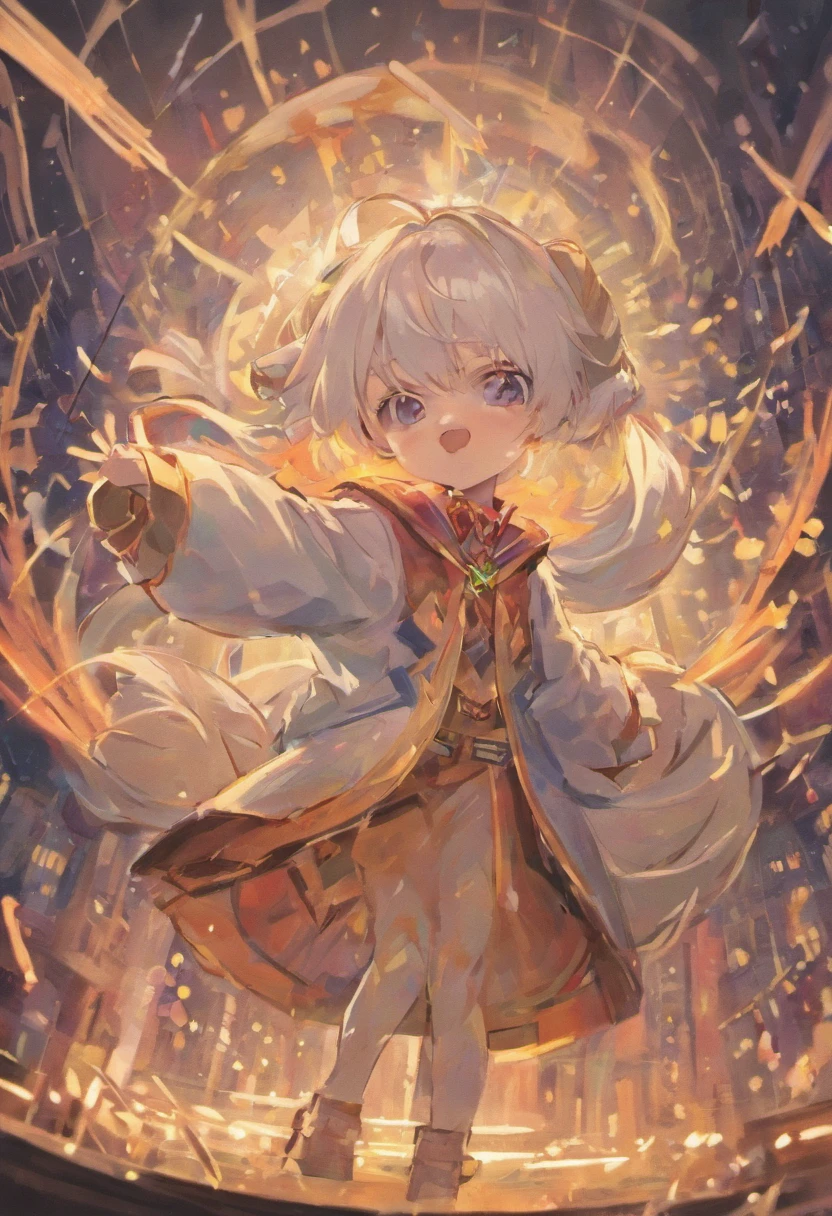 Little mouse,adolable,shaggy,cartoony,White hair。