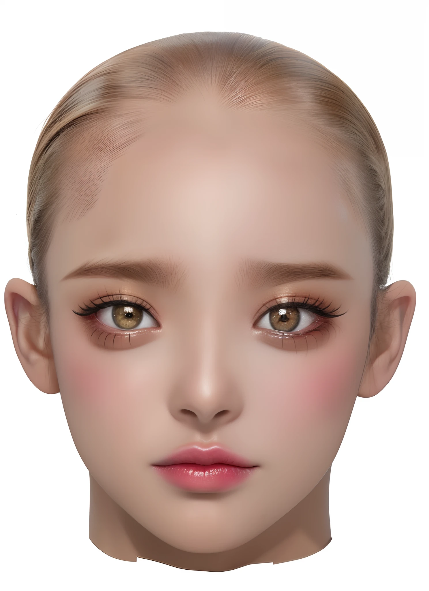 um close up de uma mulher sem sombras, no shadows,kpop makeup, kpop style lipstick, kpop style eyeshadows, idolo de kpop, kpop idol, jang wonyoung, jisoo, com uma flor no cabelo, No eyelashes, without eyelashes, lip gloss, brilho labial, kpop lip gloss, kpop lips, glossy lips, boca fechada, closed mouth, maquiagem kpop, idol kpop makeup, wlop pele brilhante, com o rosto muito detalhado, kawaii retrato realista, Rosto altamente detalhado de 8k, rosto realista detalhado, rosto realista altamente detalhado, detalhes faciais ultra realistas, rosto detalhado realista, rosto detalhado real, rosto detalhado e realista, Rosto ultra realista, altamente detalhado. liso, rosto realista e detalhado