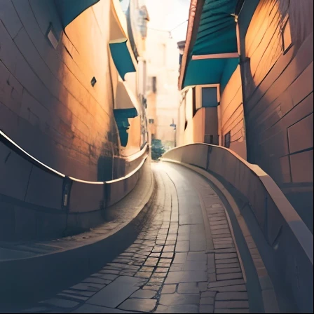 Perspective view of a street
