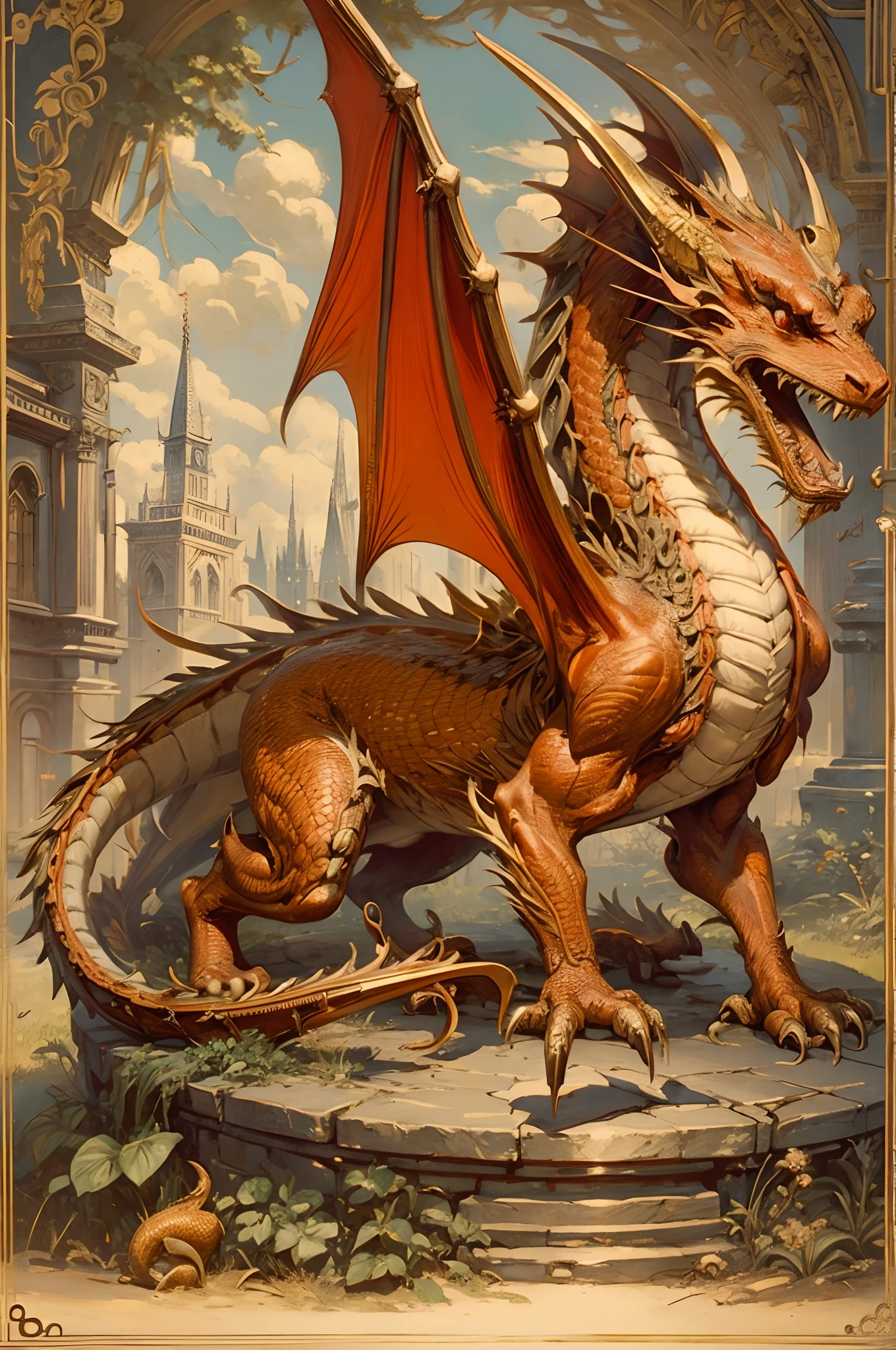 ((nobody))
Vintage Victorian style, Precise old encyclopedia (best quality:1.2), (detailed:1.2), (masterpiece:1.2), vintage illustrations of red dragon