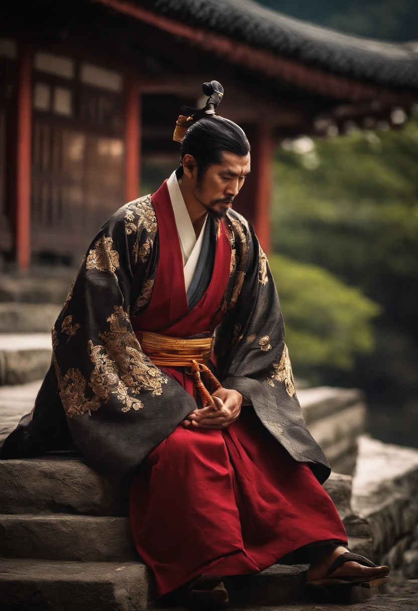 Um Samurai virtuoso, perdido no tempo em um mundo de desordem; where principles, Values and good customs no longer exist and are no longer honors. sad and lonely, Living by Your Moral Code, He follows the walk with his shoulders girded in a deep spiritual depression