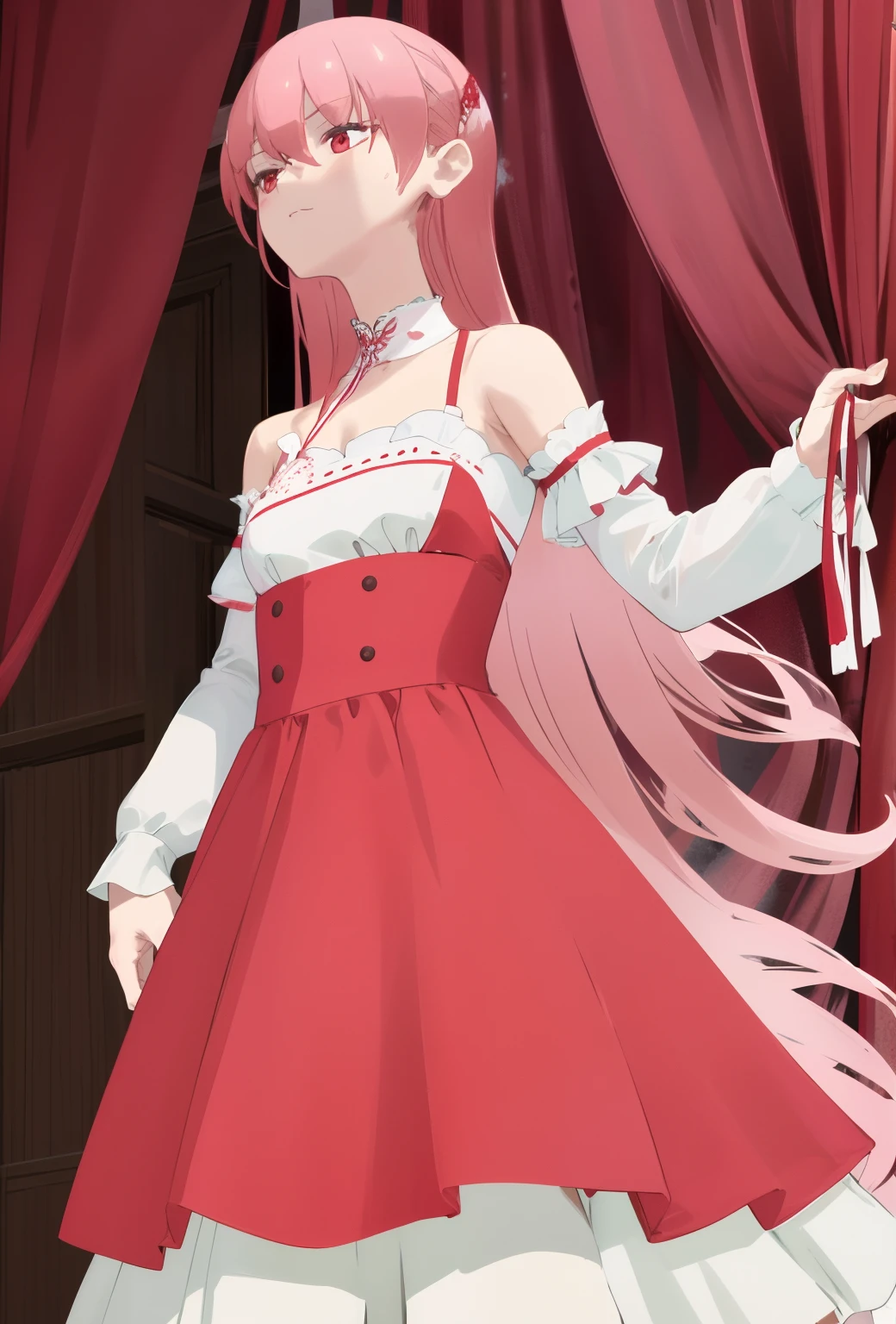 Traje de conejita, room, traje blanco, sonrojo, pose tierna, muslos gruesos