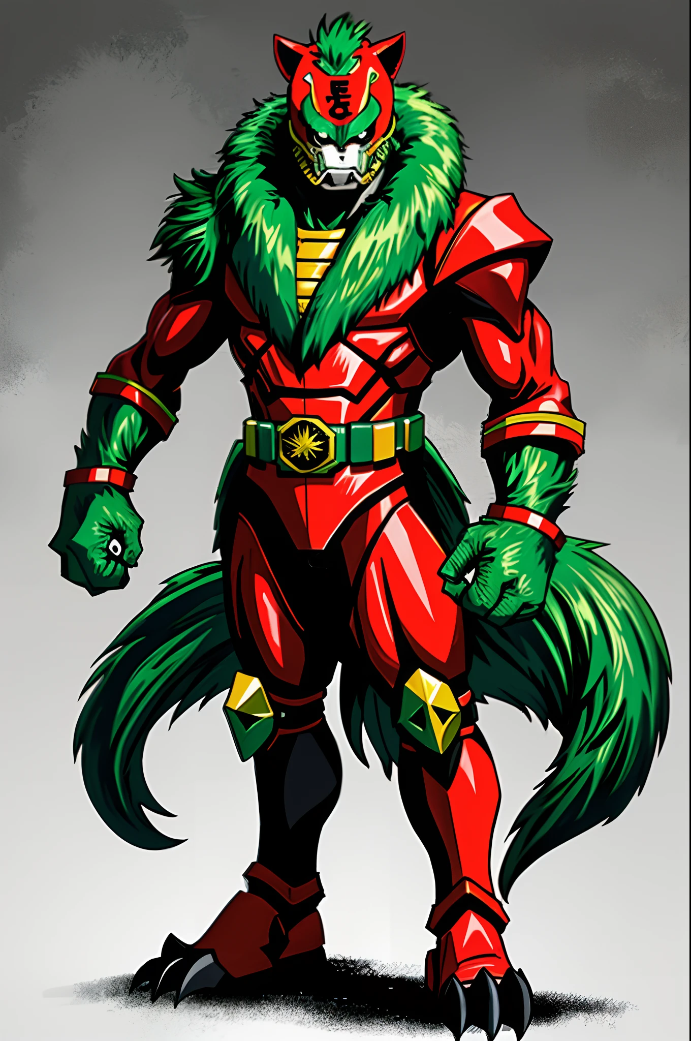 sentai ,monster, standing solo, animal like