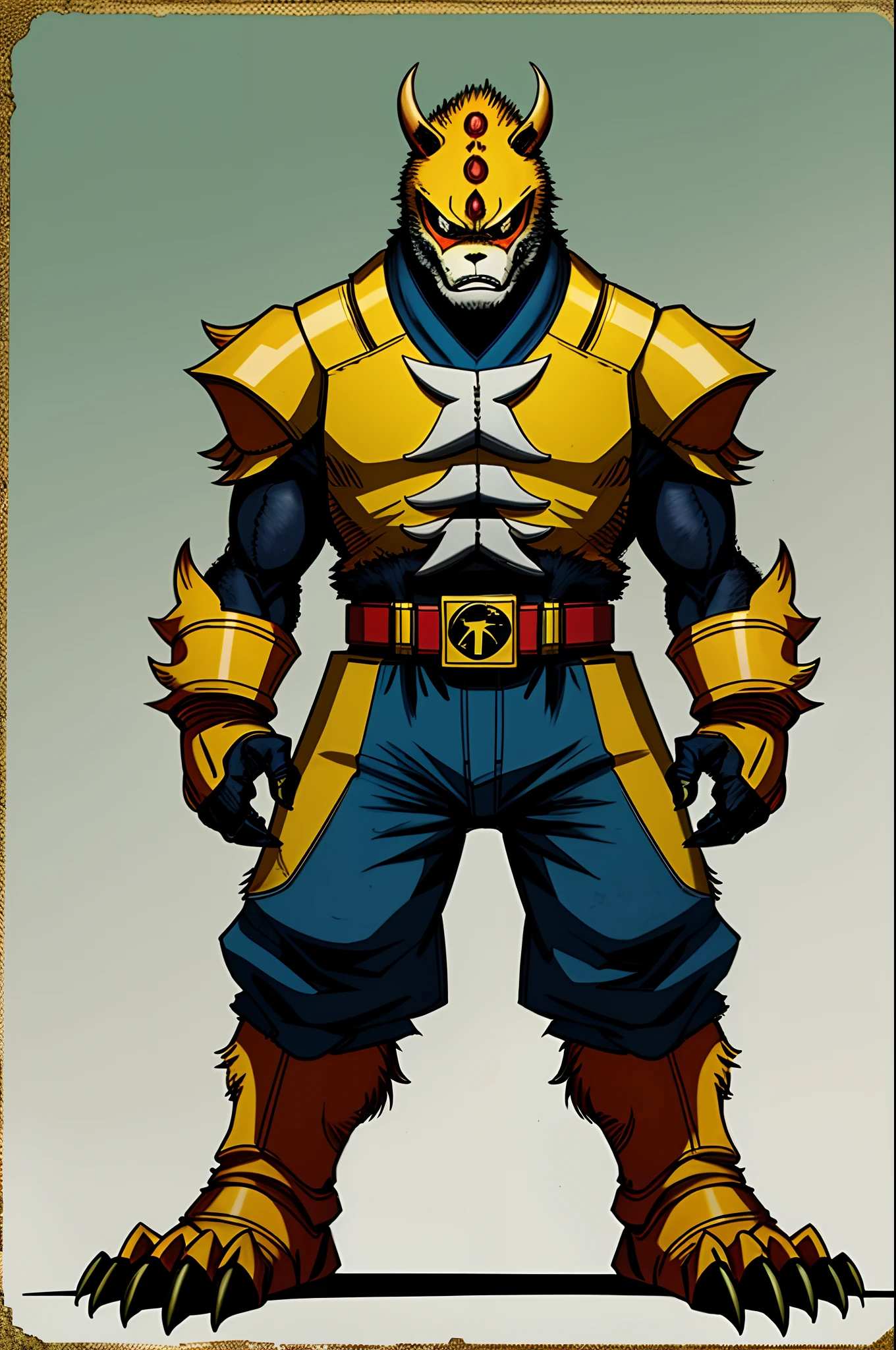 sentai ,monster, standing solo, animal like