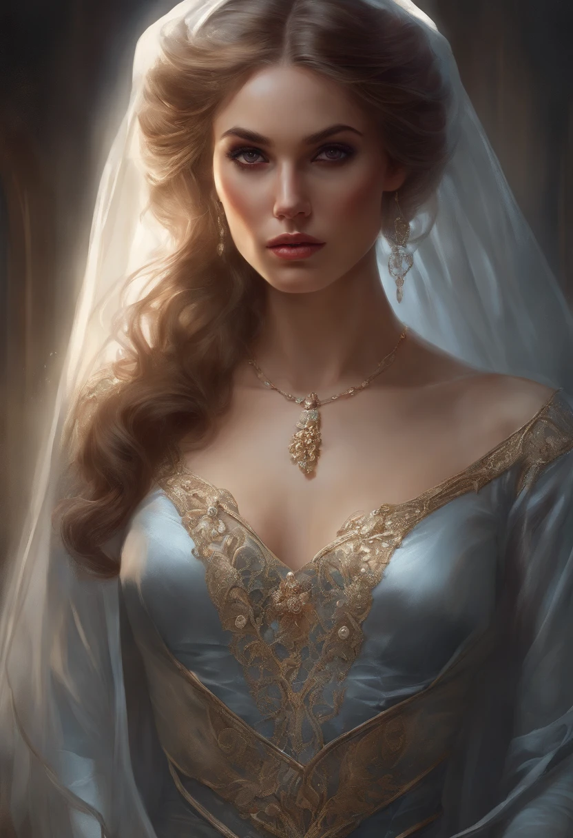 body portrait of a gorgeous ghost princess, wearing torn clothes, by terry o'neill intricate, elegant, highly detailed, digital painting, glistening skin, artstation, concept art, smooth, sharp focus, contrasting lighting, bright colors, dark background, illustration, art by artgerm and greg rutkowski and alphonse mucha, 8 k