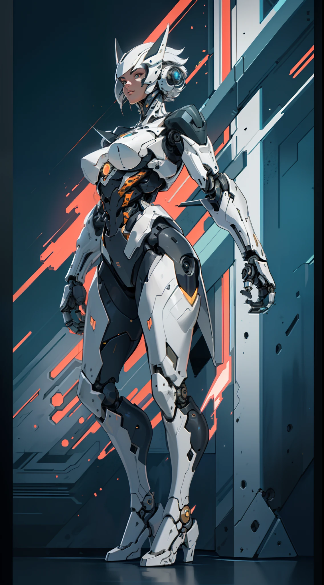 simplebackground,Ultra photo realsisim,Hyper-detailing,machine girl,Mechanical body,Mechanical joints,sci-fy,Full body like,highly detailed surreal vfx,Smudge,Faraway view,super-fine,ultra - detailed,high qulity,8K ,oc rendered,dynamic viewing angle
