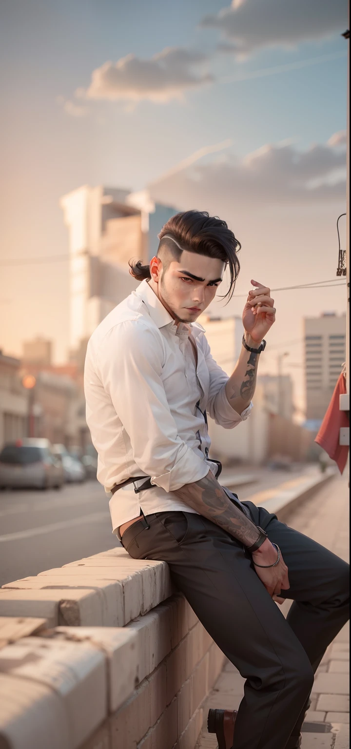 Make this photo anime, handsome boy,ultra realistic best hairstyle