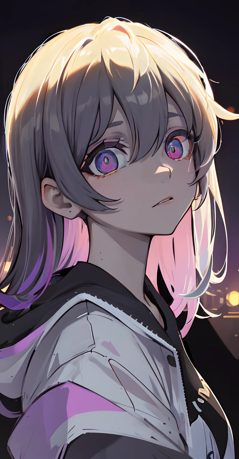Fondo de pantalla,(((ojos con heterogromia))),((fondo oscuro)), sombra realista, ambiente realista, ojos hiper realista brillantes,