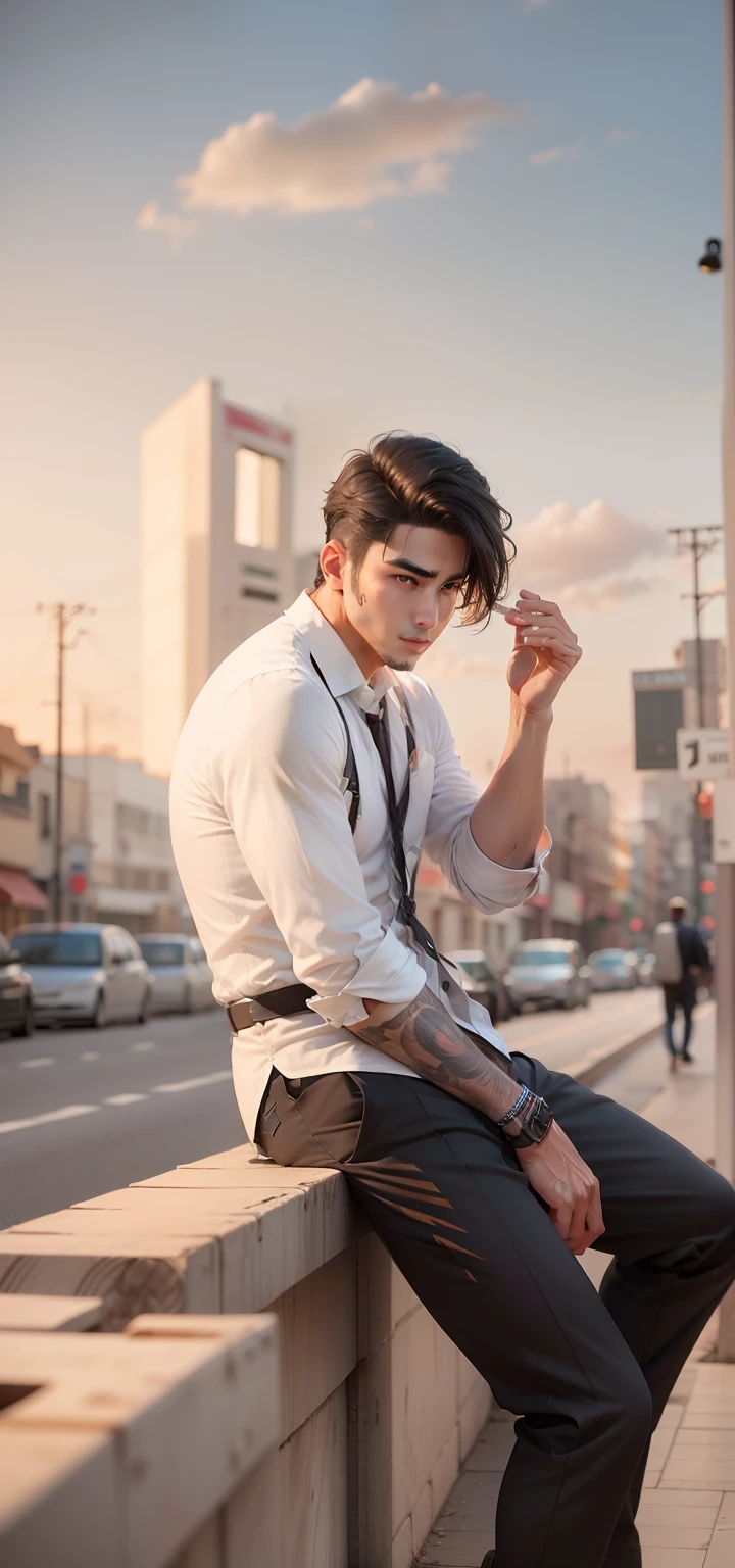 Make this photo anime, handsome boy,ultra realistic cute face