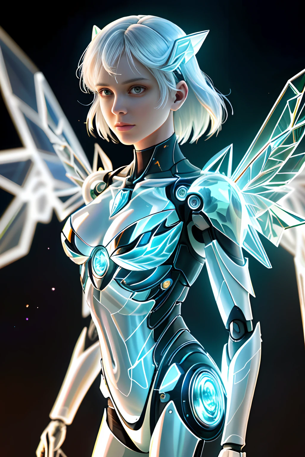 Translucent ethereal alien warrior，ModelShoot style, (Extremely detailed CG unified 8K wallpapers), The beauty of abstract stylization,，surrealism, 8K, Super detail, Best quality, Award-Awarded, Anatomically correct, 16k, Super detail