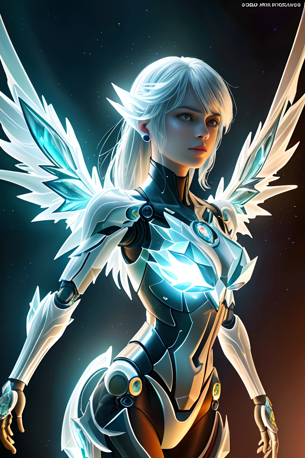 Translucent ethereal mechanical girl,Futuristic angels,Mechanical joints,Translucent mechanical wing,High-resolution portraits with vibrant colors and intricate details,Awesome artwork. (Best quality,4K,8K,A high resolution,Masterpiece:1.2),Ultra-detailed,(Realistic,Photorealistic,photo-realistic:1.37),hdr,hyper HD,Studio lighting,Ultra-fine painting,Sharp focus,Physically-based rendering,Extreme detail description,professional,Vivid colors,Bokeh,sportrait,Concept artist