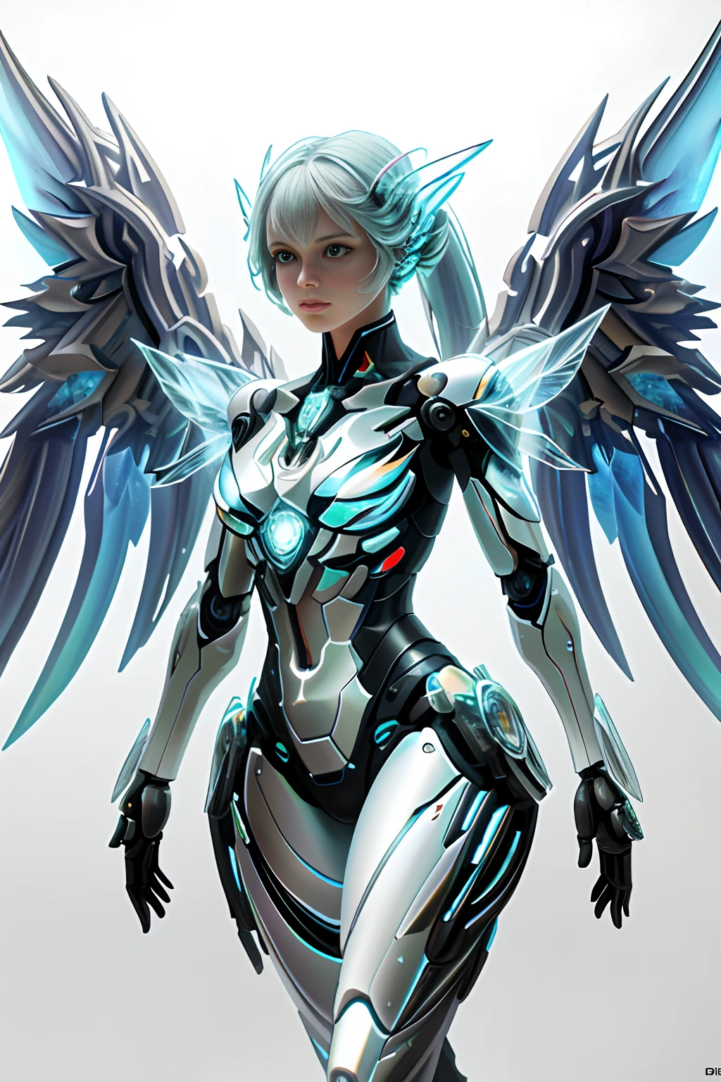 Translucent ethereal mechanical girl,Futuristic angels,Mechanical joints,Translucent mechanical wing,High-resolution portraits with vibrant colors and intricate details,Awesome artwork. (Best quality,4K,8K,A high resolution,Masterpiece:1.2),Ultra-detailed,(Realistic,Photorealistic,photo-realistic:1.37),hdr,hyper HD,Studio lighting,Ultra-fine painting,Sharp focus,Physically-based rendering,Extreme detail description,professional,Vivid colors,Bokeh,sportrait,Concept artist