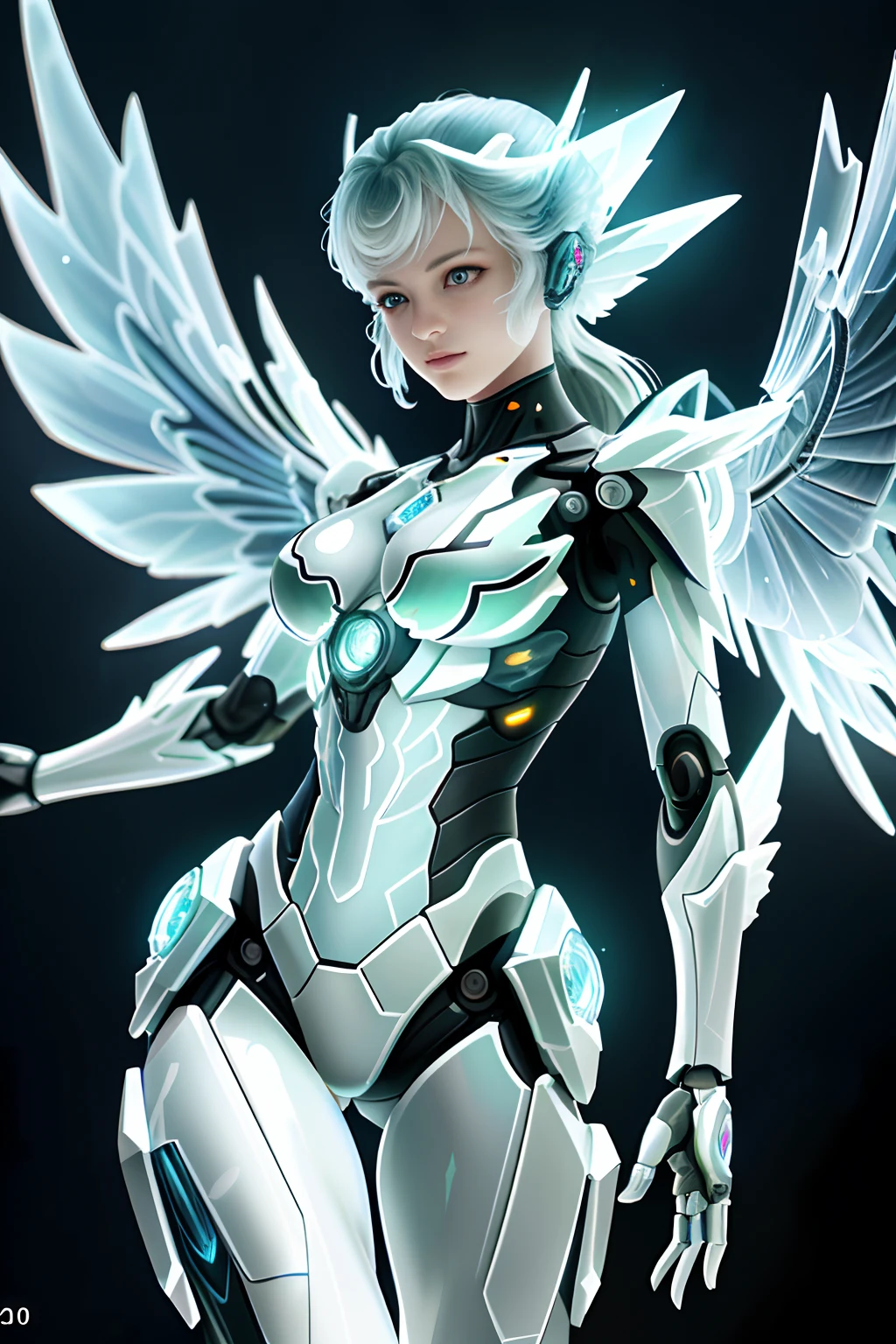 Translucent ethereal mechanical girl,Futuristic angels,Mechanical joints,Translucent mechanical wing,High-resolution portraits with vibrant colors and intricate details,Awesome artwork. (Best quality,4K,8K,A high resolution,Masterpiece:1.2),Ultra-detailed,(Realistic,Photorealistic,photo-realistic:1.37),hdr,hyper HD,Studio lighting,Ultra-fine painting,Sharp focus,Physically-based rendering,Extreme detail description,professional,Vivid colors,Bokeh,sportrait,Concept artist