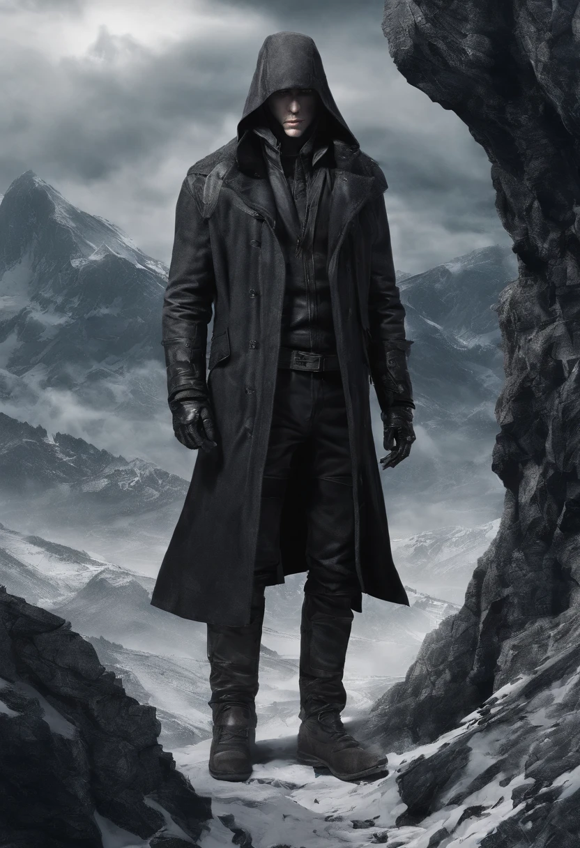 Realistic vampire in the mountains hidden