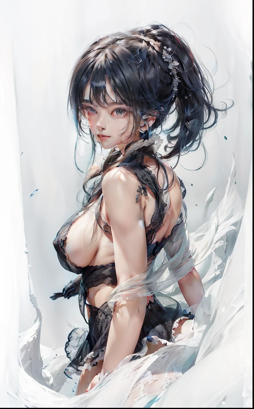 ((Above the shoulder,facial closeups)), Bigboobs, looking at viewert, surrealism, Ghibli-like colors, Ghibli-like colors, anime big breast, Standing painting, angle of view, foreshortening, foreshortening, 8K, Super detail,Women have full breasts and blue hair,hentail realism, shadowing,,character sheets, reference sheet, Standing painting, 8K, Super detail, 1080p, Women's HD,femele, 16k, A high resolution, Best quality, High quality, Anatomically correct, Masterpiece, ccurate, hyper HD,As graceful as a swan,unreal-engine, Ghibli-like colors, anime big breast, Standing painting, angle of view,battle armor,ssee-through,Lace skirt