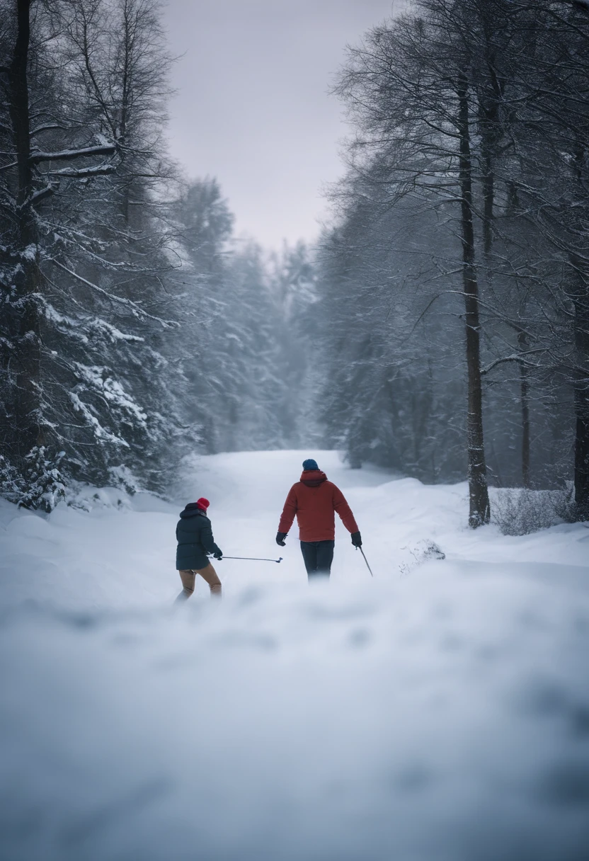 freunde spielen kartenspiel im schnee