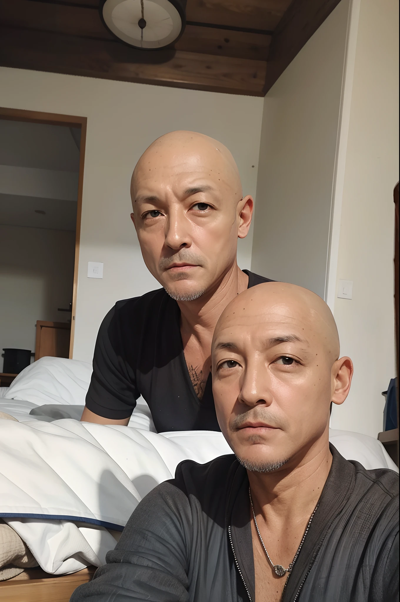 50 year old man face ,no hair details