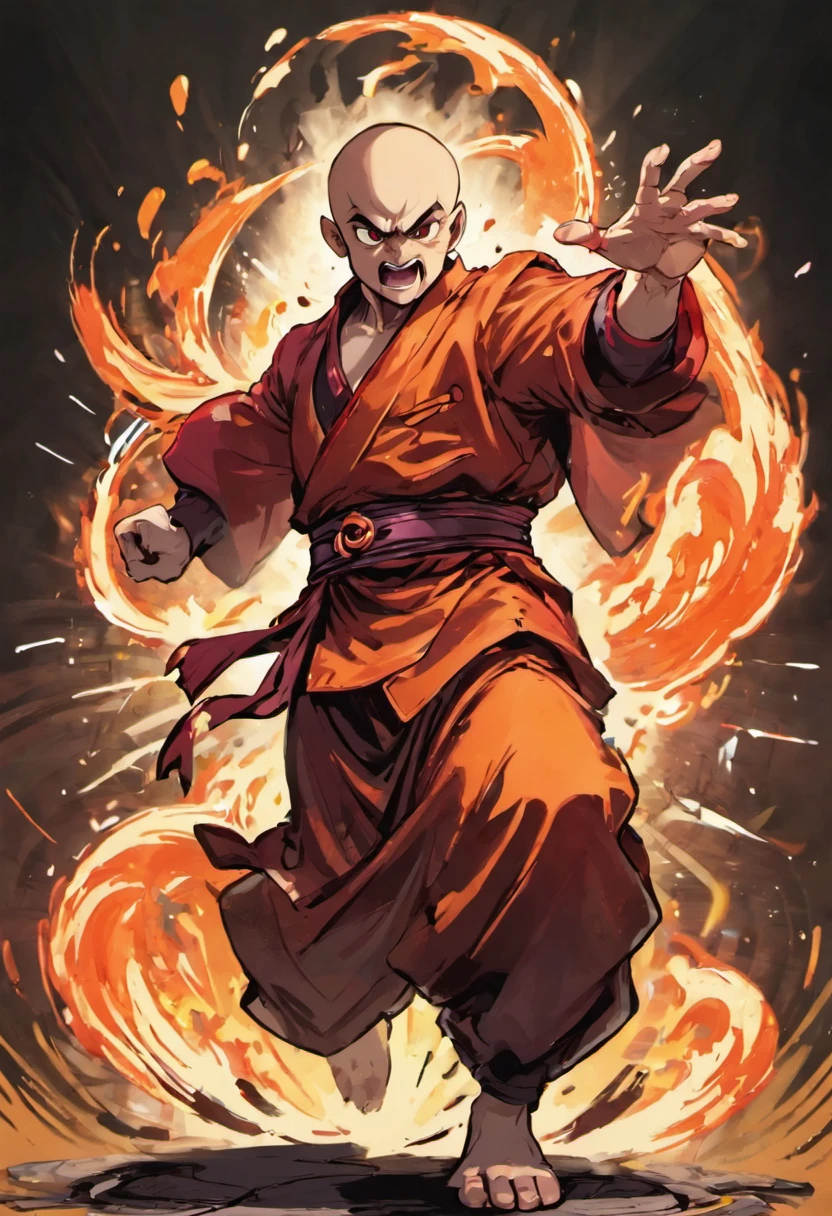 Temple,monk, Ink style