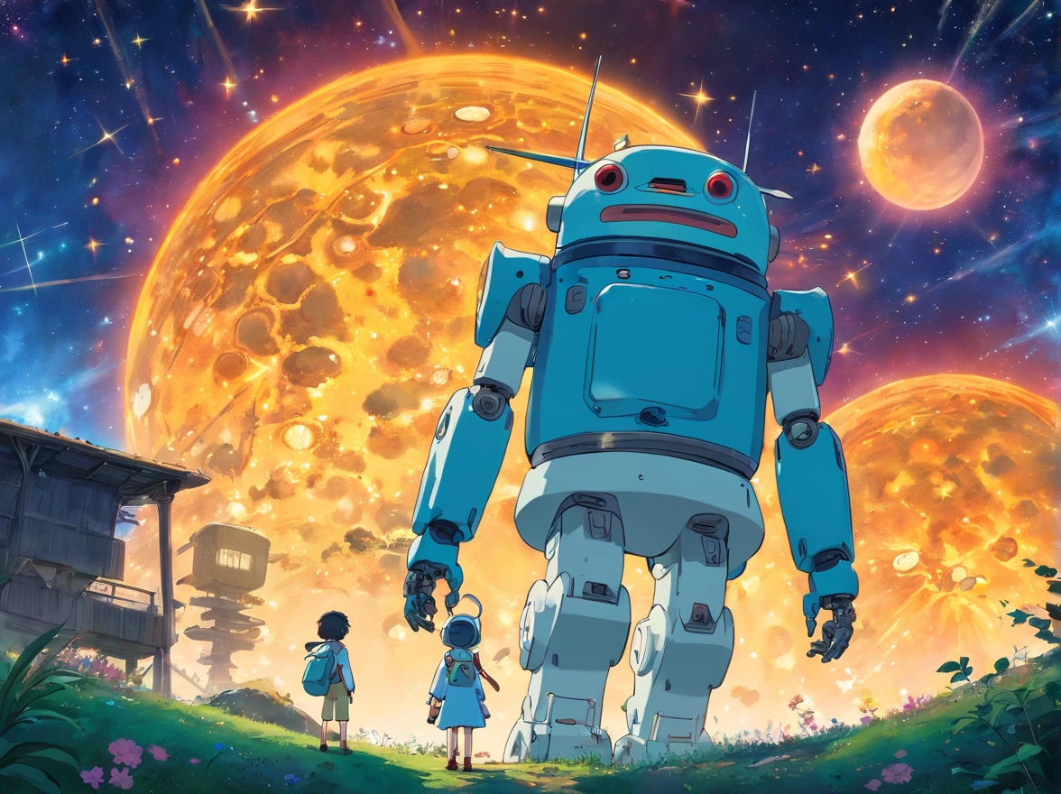 Cosmos, Sombre, High-Tech, Robot, Exploration, Full of stars, Cowboy