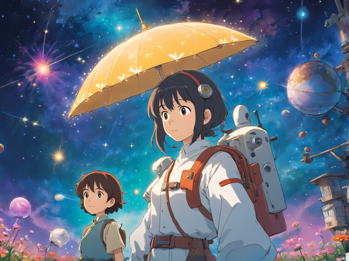 Cosmos, Sombre, High-Tech, Robot, Exploration, Full of stars, Cowboy