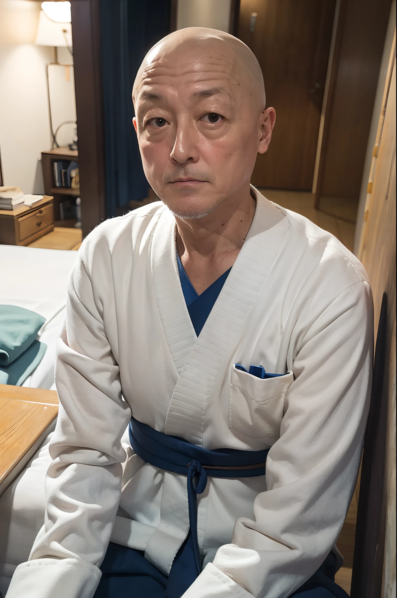 60 year old man (Somejima Mitsugu) face ,no hair details