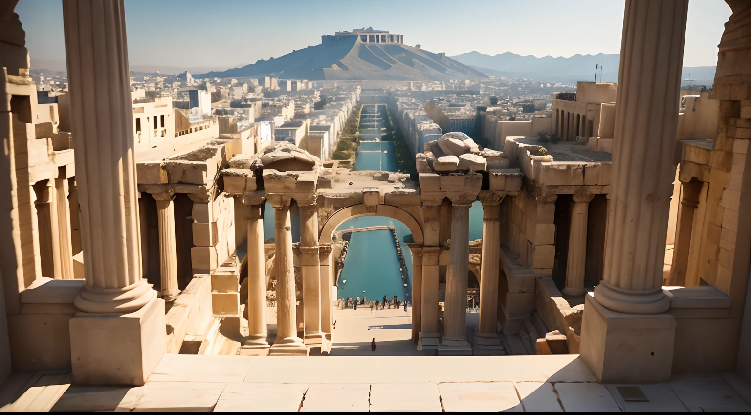 Imagine a diplomatic journey of Paris, the son of King Priam of Troy, to the Greek city of Sparta, with Paris and his entourage arriving at the gates of the Spartan city, greeted by Spartan officials with a backdrop of the majestic cityscape.