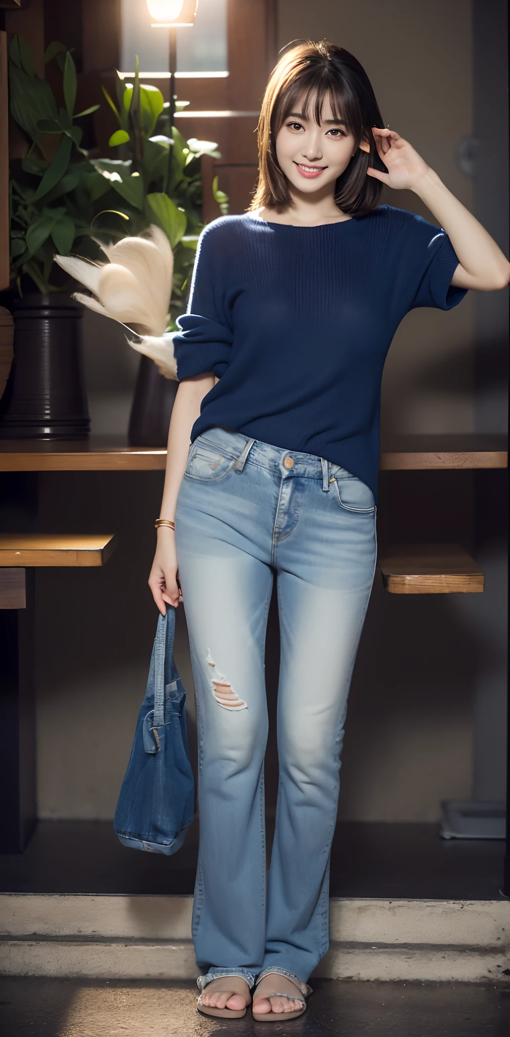 1 beautiful woman taking pictures on the grass of the villa,RAW photos,tmasterpiece,(highdetailskin:1.2),8k ultra high definition,digital SLR camera,gentlesoftlighting,high high quality,filmgrain,富士XT3,20 years old Asian woman,Wear simple clothes,T-shirt and skinny jeans,Detailed clothing details:1.3,perfect body figure,Perfect breasts and nipple bulge,The legs are straight and slender,Branded stylish shoes:0.6,Super detailed facial details and skin,Fair pink face and skin,The skin is pink,with light glowing,二重まぶた,Super detailed eyes,(Gloss on lips, eyeslashes, Glossy face, Best quality, Super high resolution, warm color,Wide lighting, naturalshadow), Sexy, Full body shooting: 1.8