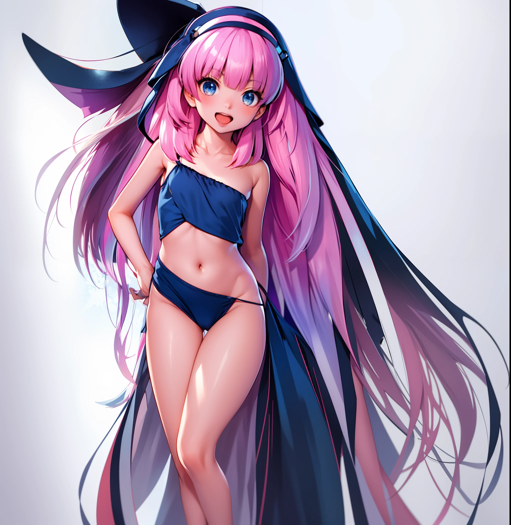 "anime girl with elegant and slender legs"