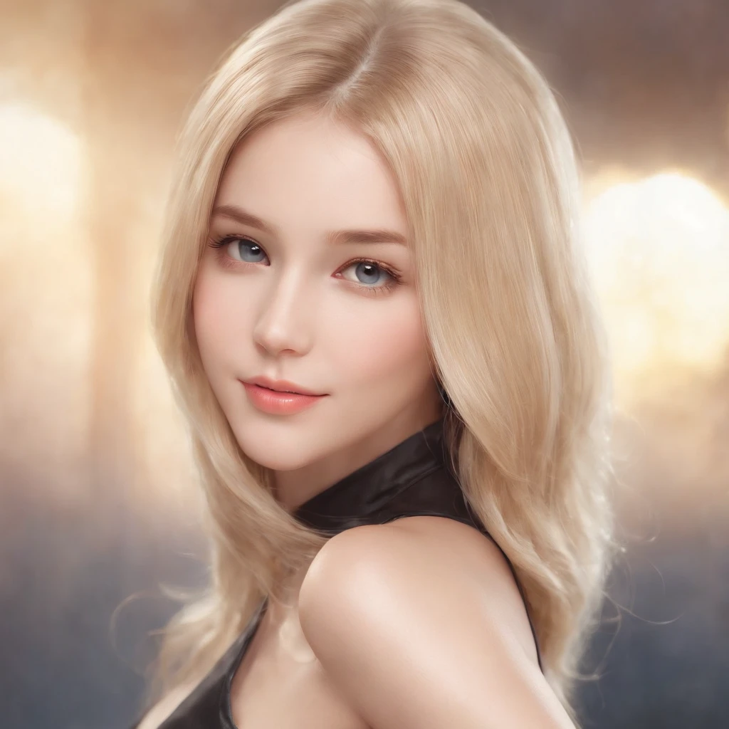 (((Full body portrait!!!))). (((Full body portrait of one very young girl!!!))). Wearing a shiny metallic black catsuit. Sitting on the floor. (Professional 3D Rendering:1.3) in the (Realistic:1.3). The most beautiful artwork photos in the world. Extremely beautiful and attractive face of a very young Caucasian girl with no makeup!! perfect facial proportions. Girl with soft and shiny long bright blonde hair detailed portrait of an anime girl. Soft anime illustration. Stunning anime face portrait, Beautiful Anime Portrait. artwork. portrait of cute anime girl babes. Detailed digital anime art Portrait. portrait of realistic cute anime girl babes. Eye color is blue sapphire. Smiling girl. system cancel