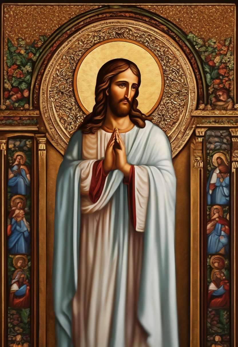 duas pessoas pessoas olhando para a imagem da cruz de Cristo, 8k, melhor qualidade