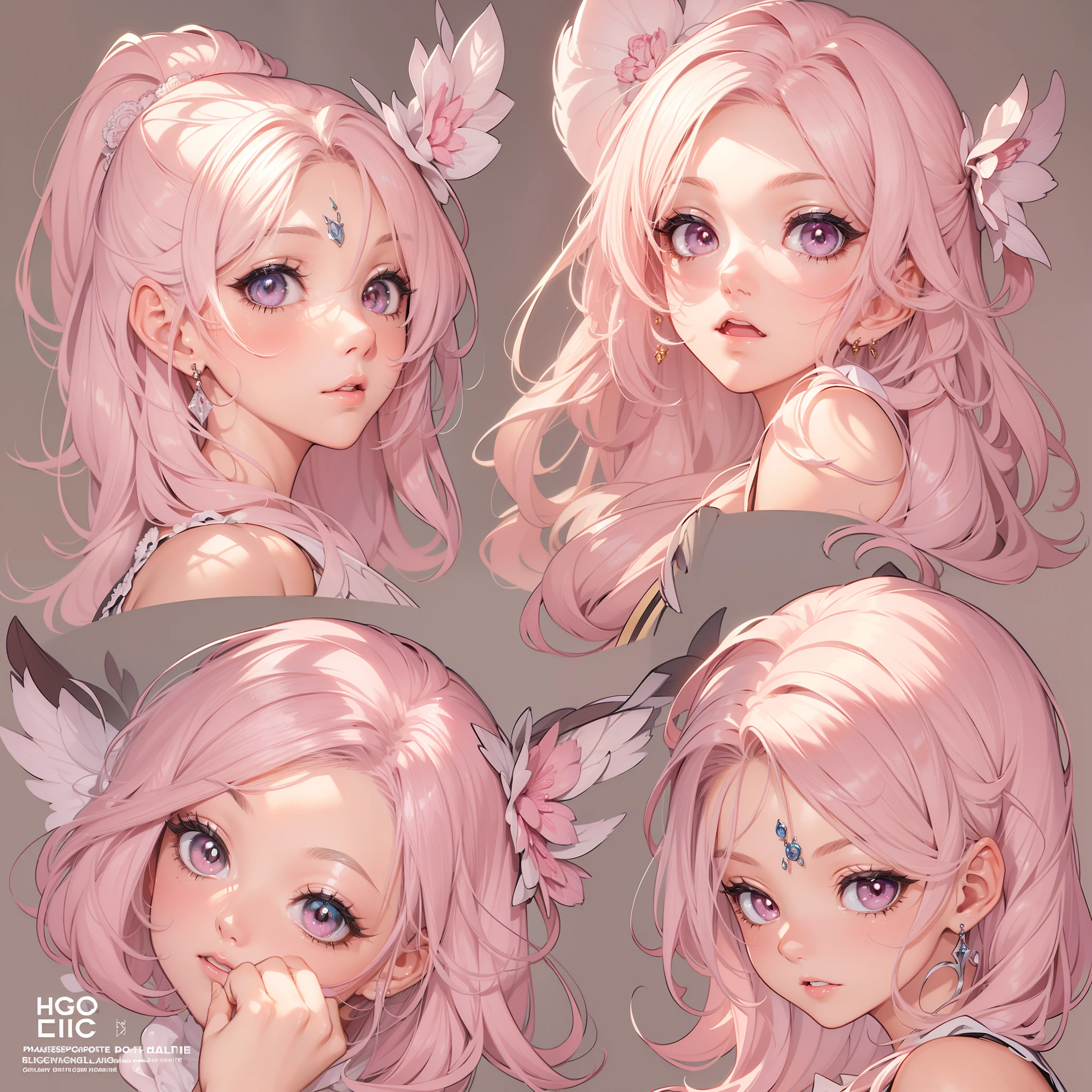 ((Masterpiece, Highest quality)), Detailed face, CharacterDesignSheet，full bodyesbian, perfectly proportions，Full of details, Multiple poses and expressions, Highly detailed, Depth, Many parts，Beautiful teenage girl，Suits，lacepantyhose，Light pink pupils，epic exquisite  character art，Natural light