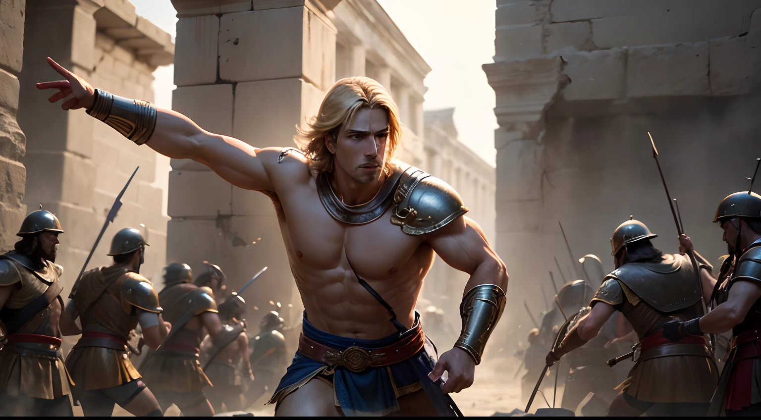 Capture the pivotal moment when one of the greatest Greek warriors, Achilles,battleted a significant role in the siege of Troy