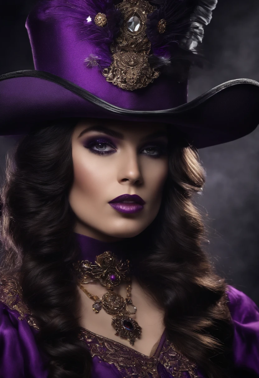 Pistolero cosmico,color morado,ojos y pupila morado,estrella cosmica,agujeros ?????,(mascara blanca),(rifle cosmico)