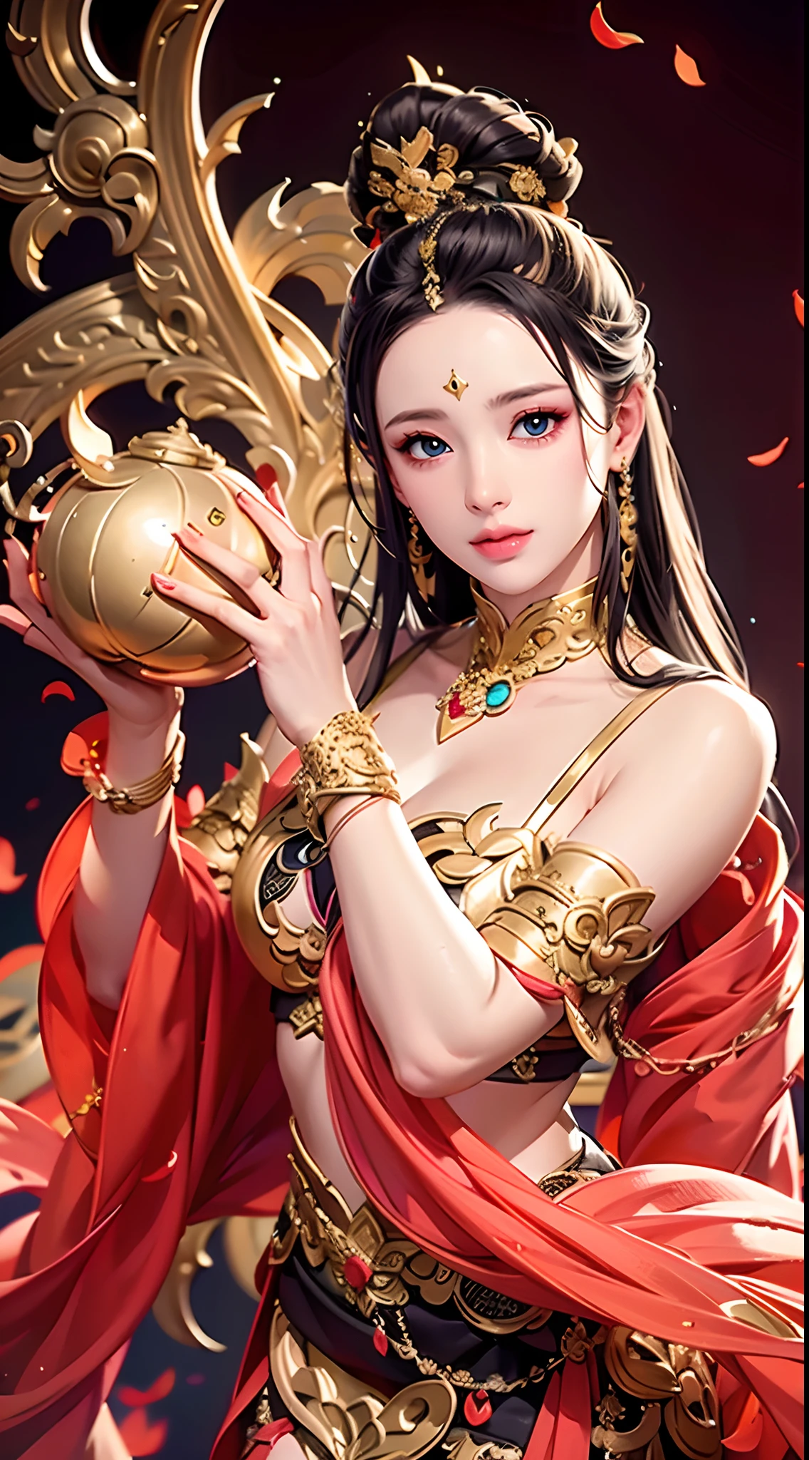 Cyberworld，lucy_Cyberpunk,Guanyin，((Masterpiece)),A high resolution, ((Best quality))，tmasterpiece，top-quality，best qualityer，（（（ looking at viewert, There is light in the eyes））），（（（Light and shadow interlace，white skinned，laughingly，self-assured））），