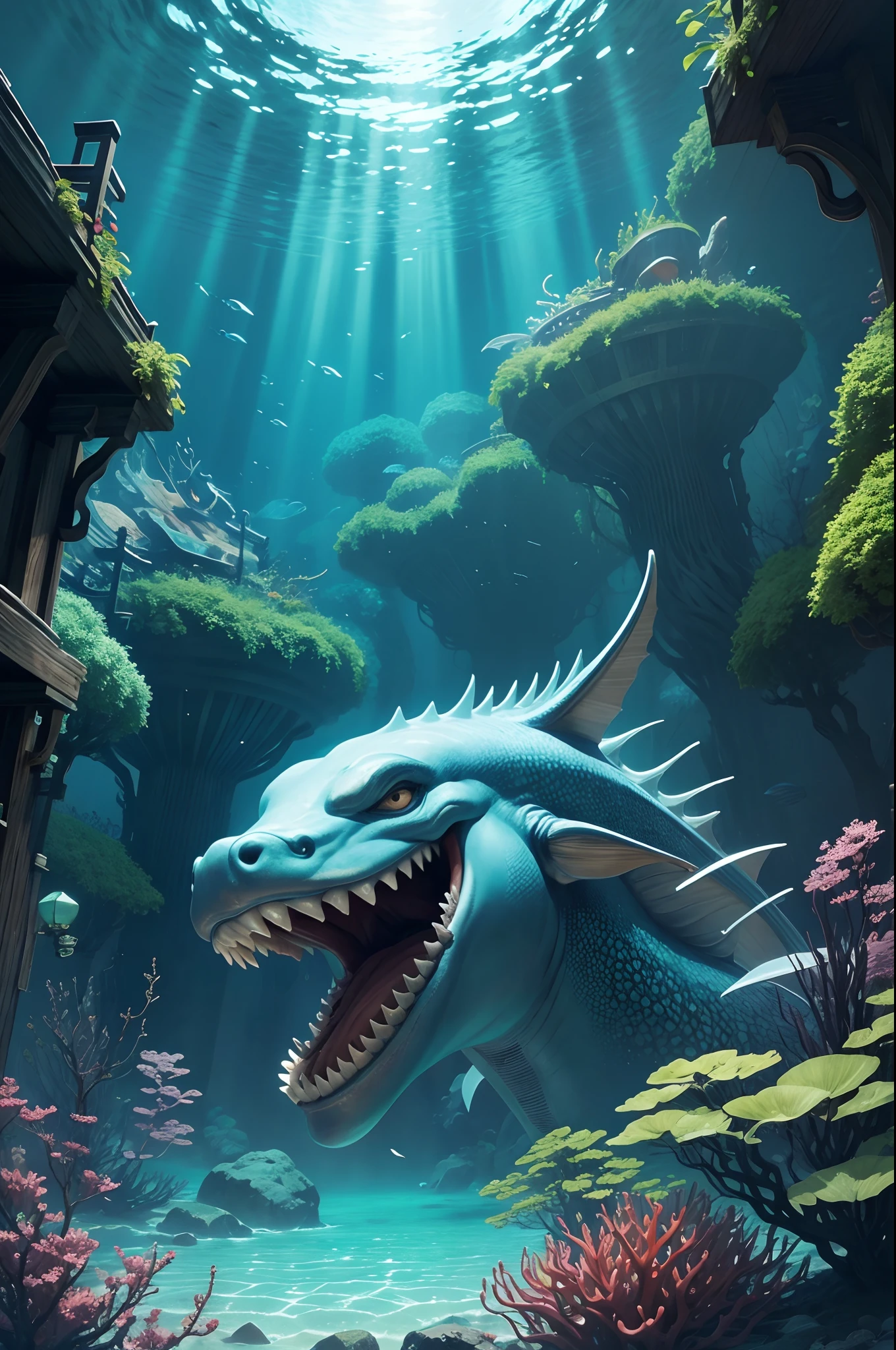 underwater, sea creature, mythology, japanese, sea monster, captive