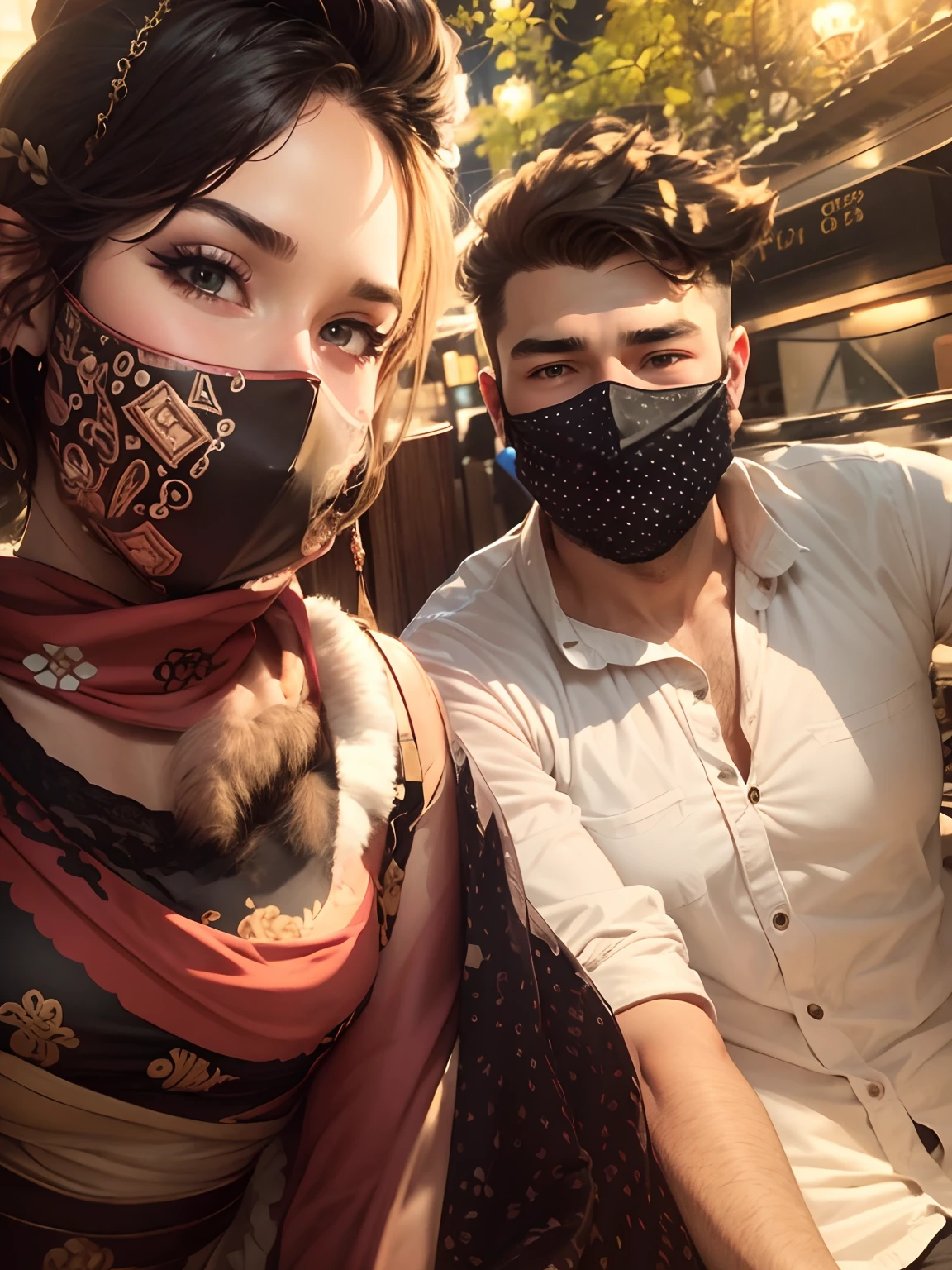 Cute couple in handsome and pretty