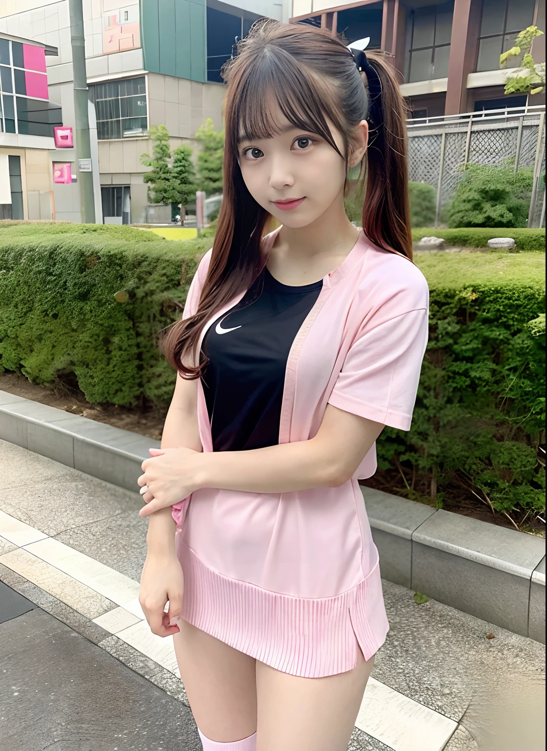 poneyTail,student clothes,Y shirt,akihabara,LIZ LISA One Piece,pink there