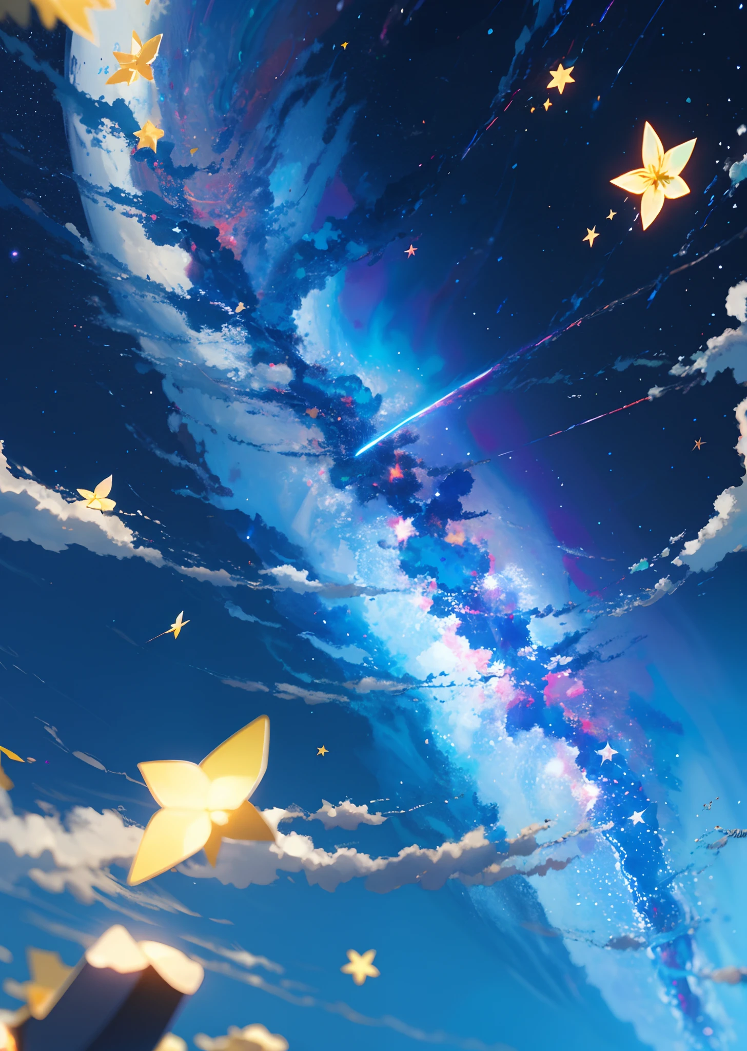 High quality, high detail, brilliant starry sky, radiant CG Art 8K