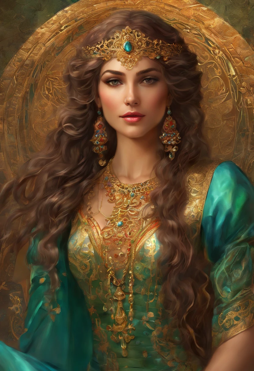 (Numerous award-winning masterpieces, With incredible detail, textures and maximum detail), (Full body standing image:1.8), (Parte superior do corpo para cima:0.3), (hyper realistic:1.4), (Realistic:1.3), (melhor qualidade de pele textura real), ((Araffe mulher cigana em vestido vermelho, Mulher mexicana bonita, mulher linda, mulher deslumbrante, mulher iraniana bonita, Rainha persa, mulher mexicana bronzeada bonita, flowing massive hair, linda mulher bonita, Beautiful Arab woman, Beautiful woman, long flowing medusa hair)), (finely detailed true circle Symmetrical emerald green eyes), (rosto bonito finamente desenhado), ((Victorian-era full-body red dress with delicate decorations: 1.8),(( uma bela mulher )), Bela, (leve sorriso), (lindos olhos coloridos cheios de alegria), dramatic light, vista majestosa, Brincos de vidro nas orelhas, (((dramatic photo))), (Full body standing image:1.8), (cabelo castanho), cabelo de longo, ((procura para cima)), ((olhando para baixo)), (Around her neck is a simple necklace of exquisite finish), ao fundo Sevilha, Espanha, altamente detalhado, ultra-realistic, detalhes intrincados, pintura (Artesanato), ((master part,melhor qualidade)), ((Cinematic light)), hyper realistic, fearsome, fantasia sombria, epic realistic,arte, (HDR:1.5), hiper detalhado, (Artee station:1.5), cinemactic, luzes quentes, Efeito de Luz, dramatic light, (detalhes intrincados:1.1), Antecedentes complexos, (Greg Rutkowski:0.8),32k ultra | | | | | | |,Ultra HD | | | | | | |