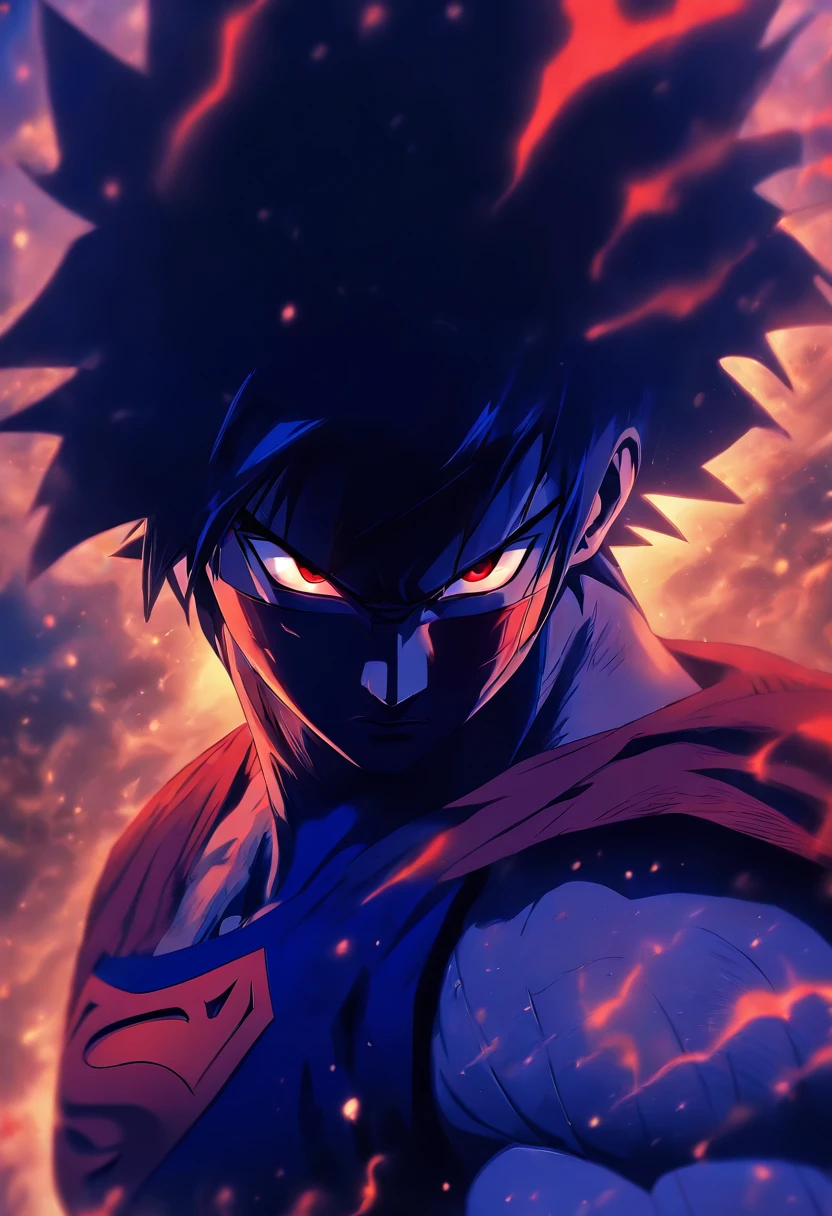 Uchiha Sasuke combined body with Superman, Stand up straight