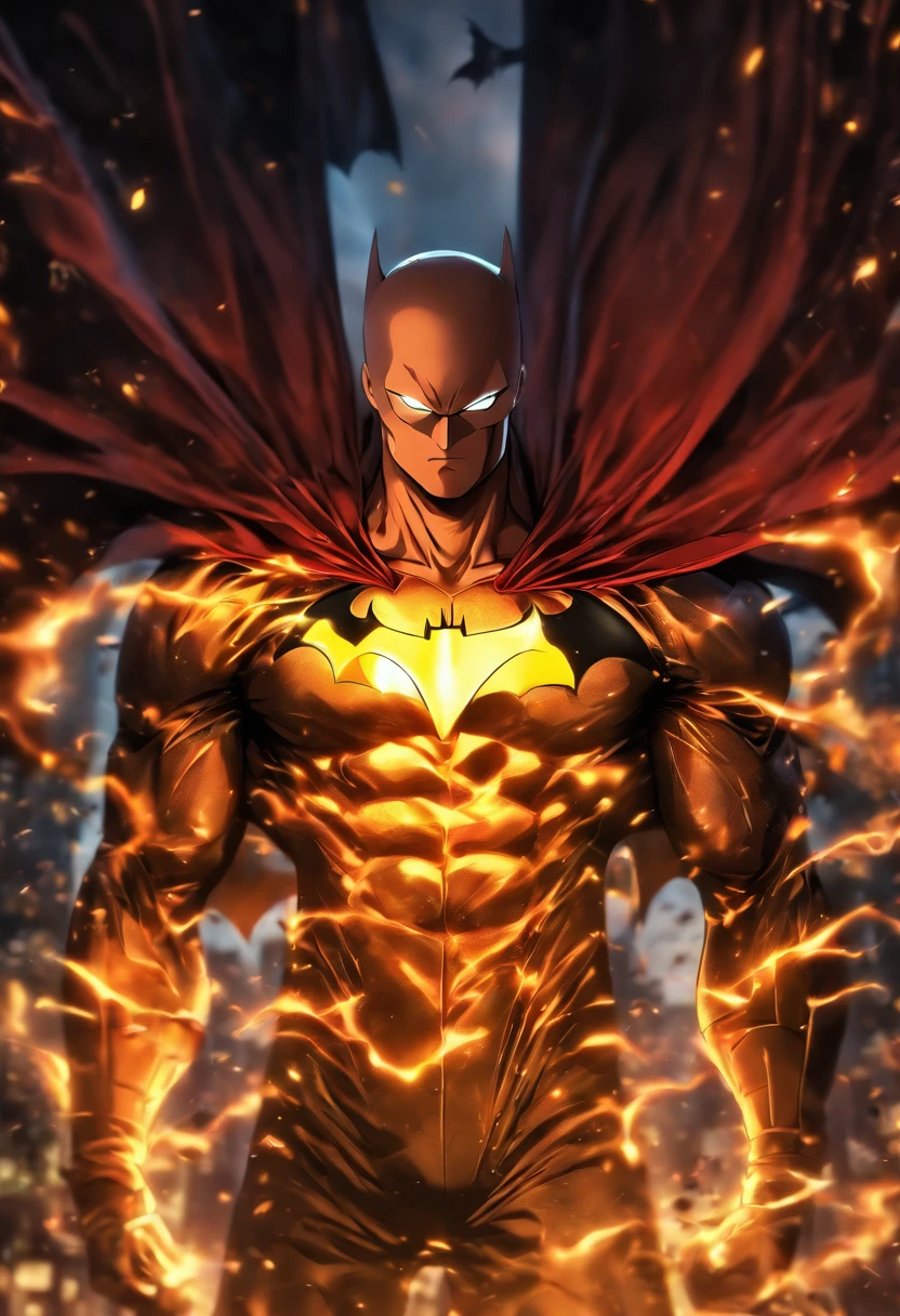 Saitama combined body with Batman