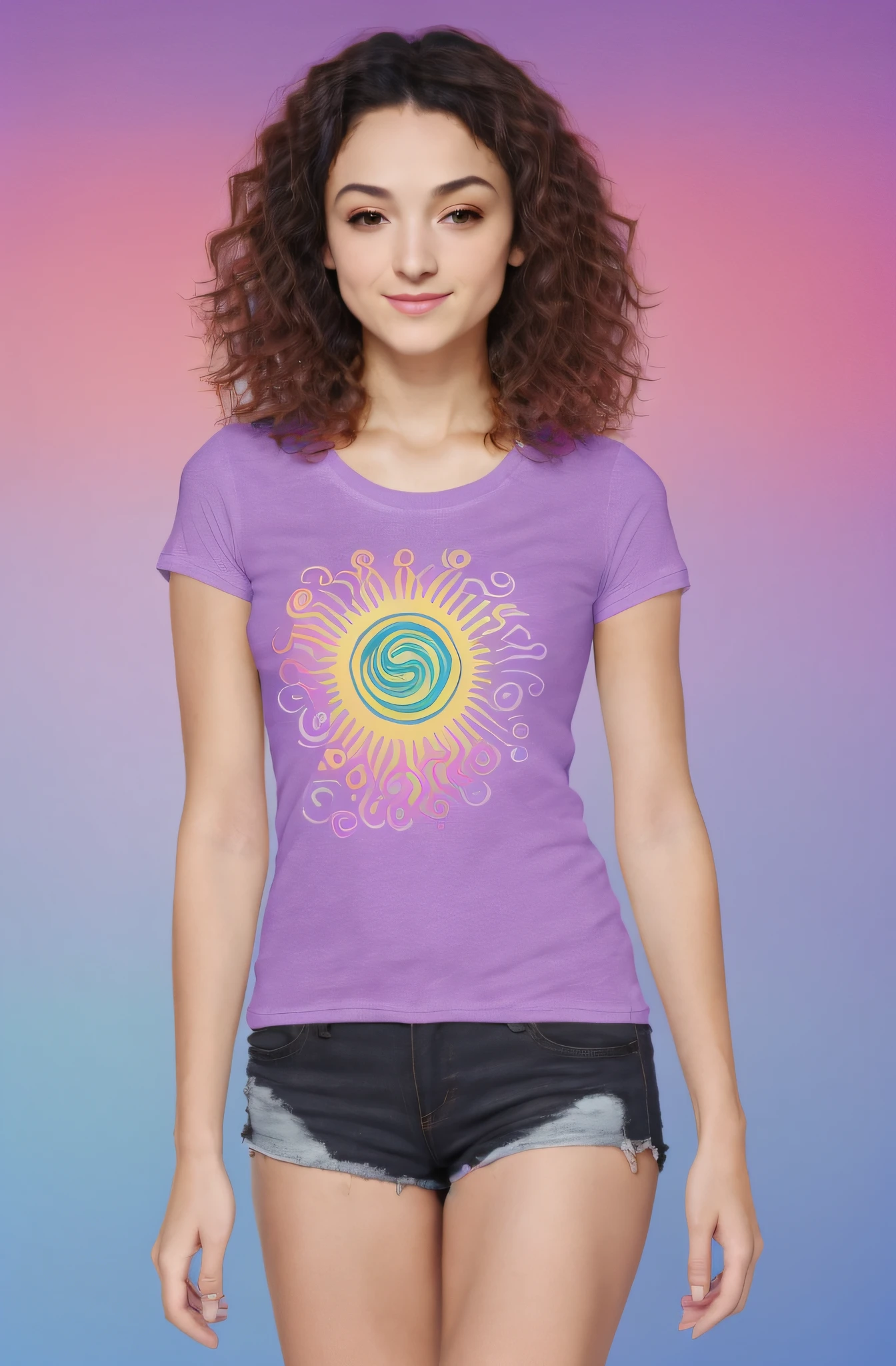 EmmaRimez's Colorful Aura

    EmmaRimez reappears, this time in a t-shirt that's a soft shade of Lavender (#E2D1F9). The t-shirt has a glow effect that seems to radiate an aura around her. As she moves, the glow shifts, creating a dance of light and shadow. How does this redefine fashion for the audience?