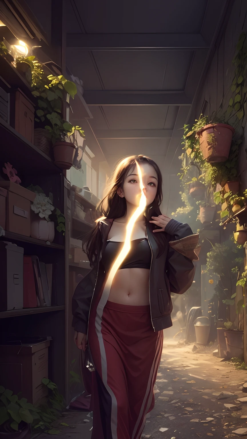 Change background in cute girl